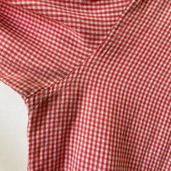 Banana Republic Mens Red White Check Slim Fit Button Down Collared Shirt Size XL - Picture 4 of 12